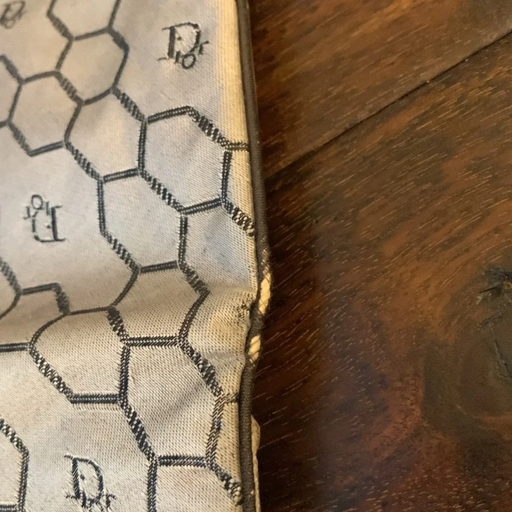 Dior silver, and black Monogram Cosmetic Make up envelope/Clutch